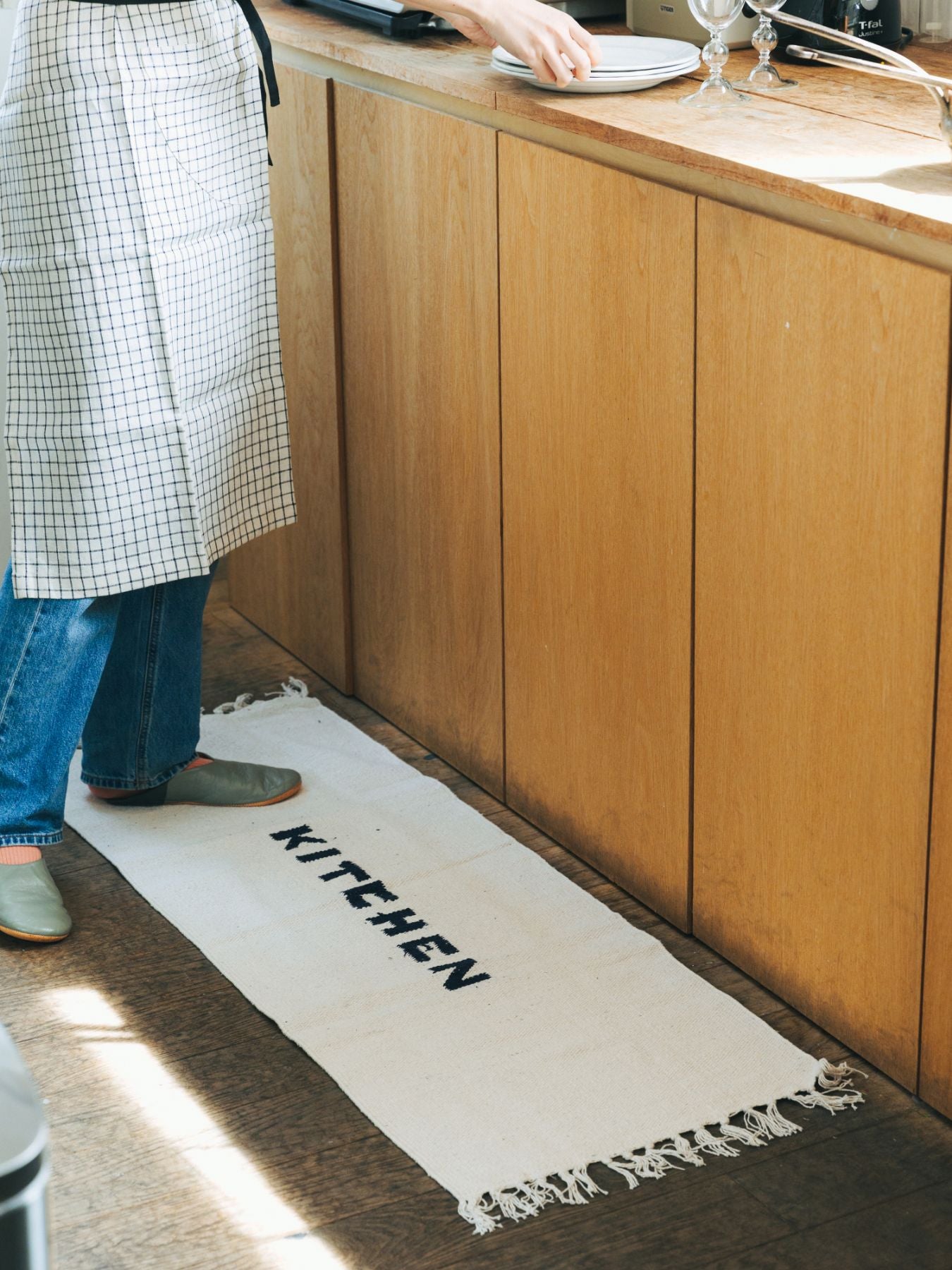 HANDLOOMED RECYCLE YARN KITCHEN MAT 45︎×120cm(キッチンマット)