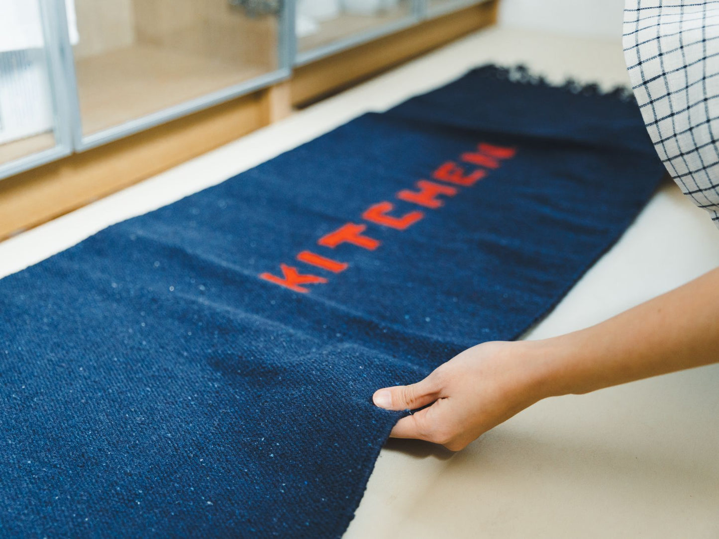 HANDLOOMED RECYCLE YARN KITCHEN MAT 45︎×120cm(キッチンマット)