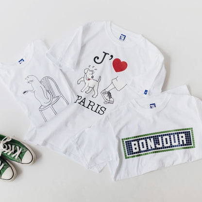 LA VIE EST AVENTURE フレンチプリントTシャツ