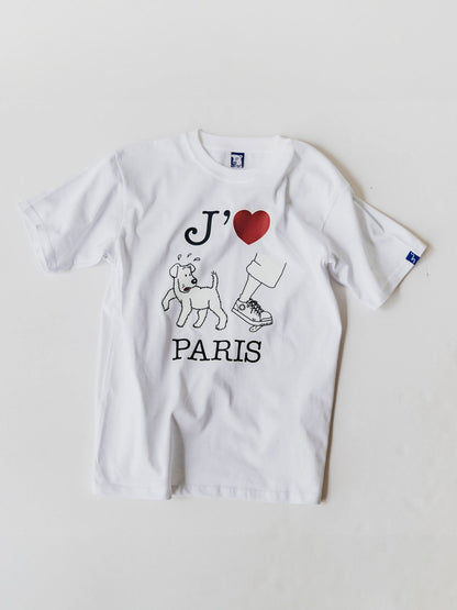 LA VIE EST AVENTURE フレンチプリントTシャツ