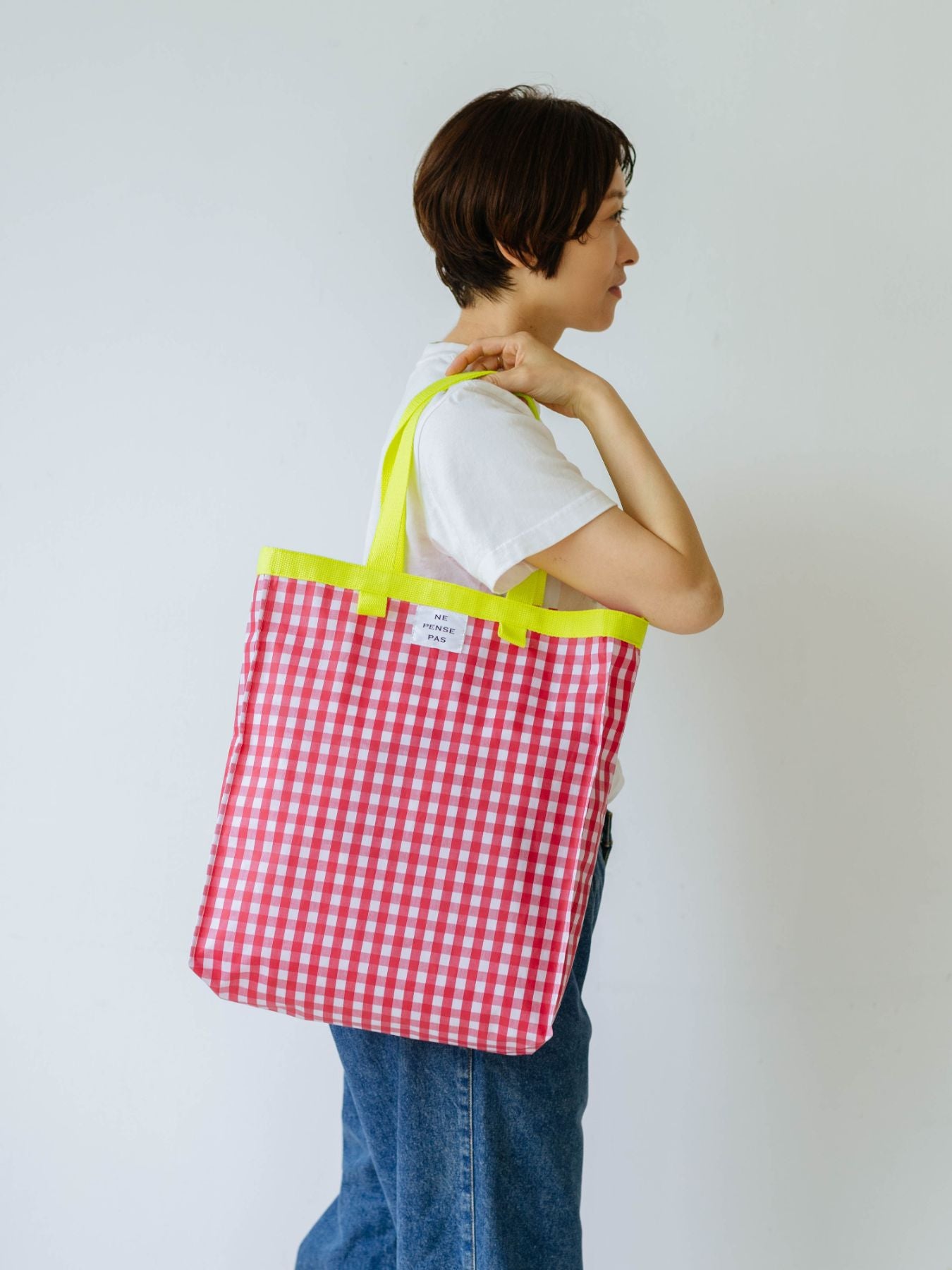 ne pense pas ギンガムチェックバッグ