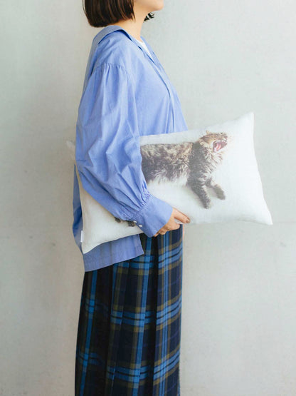 オルネコ×fog linen work×デコたん プリントクッションカバー