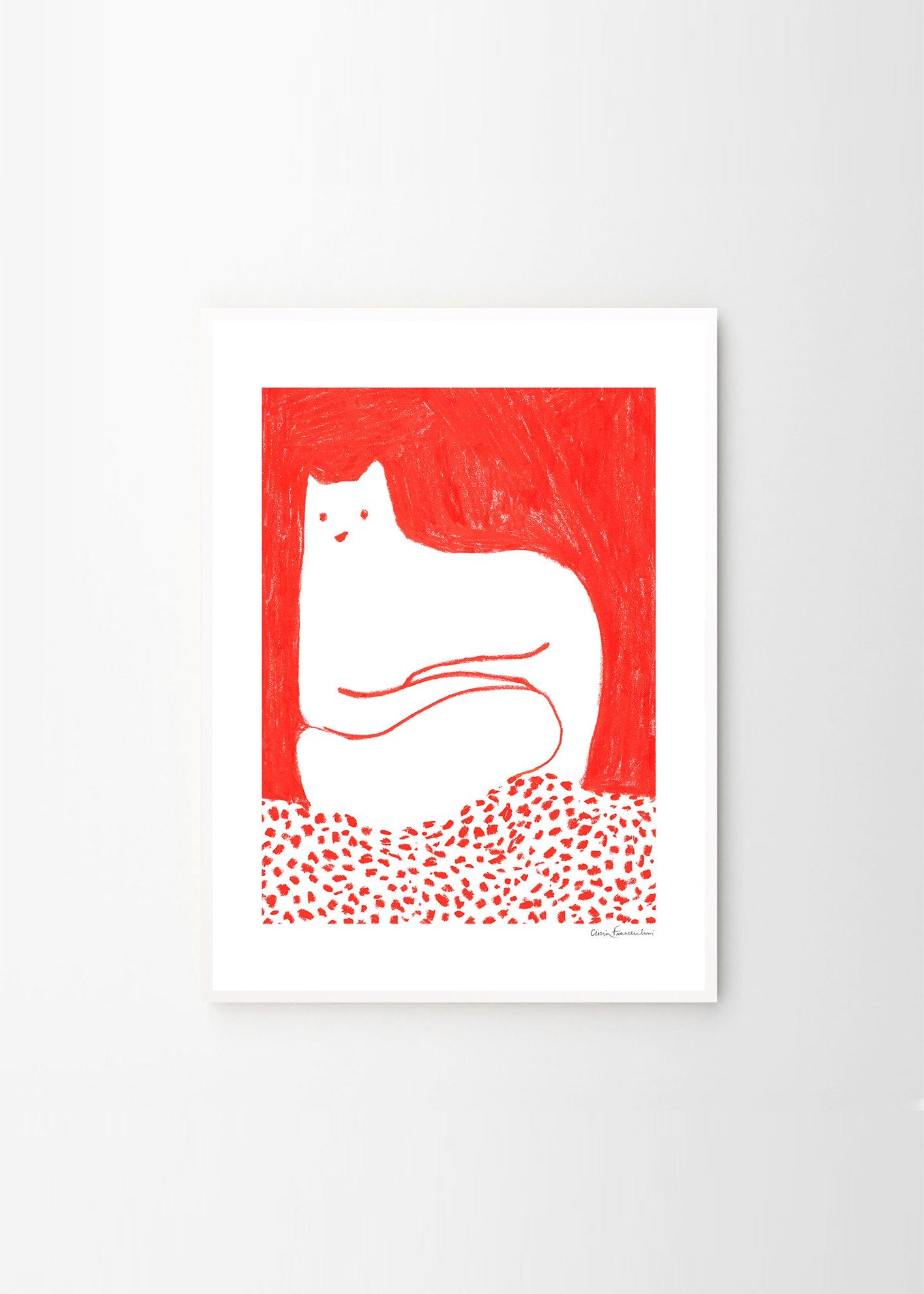 アートポスター CINZIA FRANCESCHINI／Cat in Red（30cm×40cm）