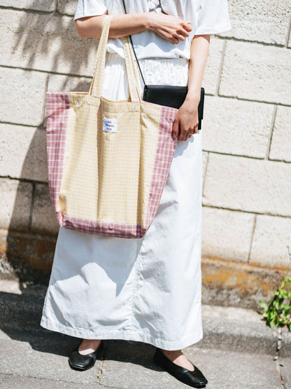 ne pense pas チェックトートバッグ