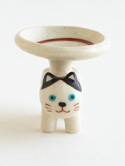 ま工房 子守り猫／豆皿（別注）