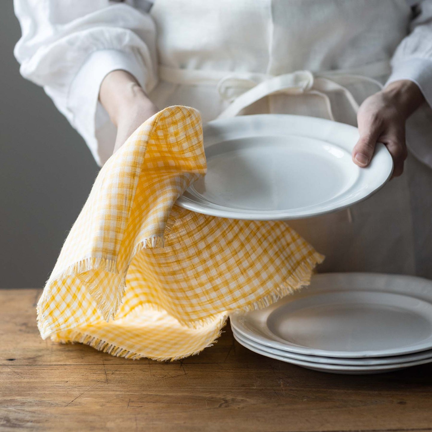 fog linen work × Orné de Feuilles キッチンクロス
