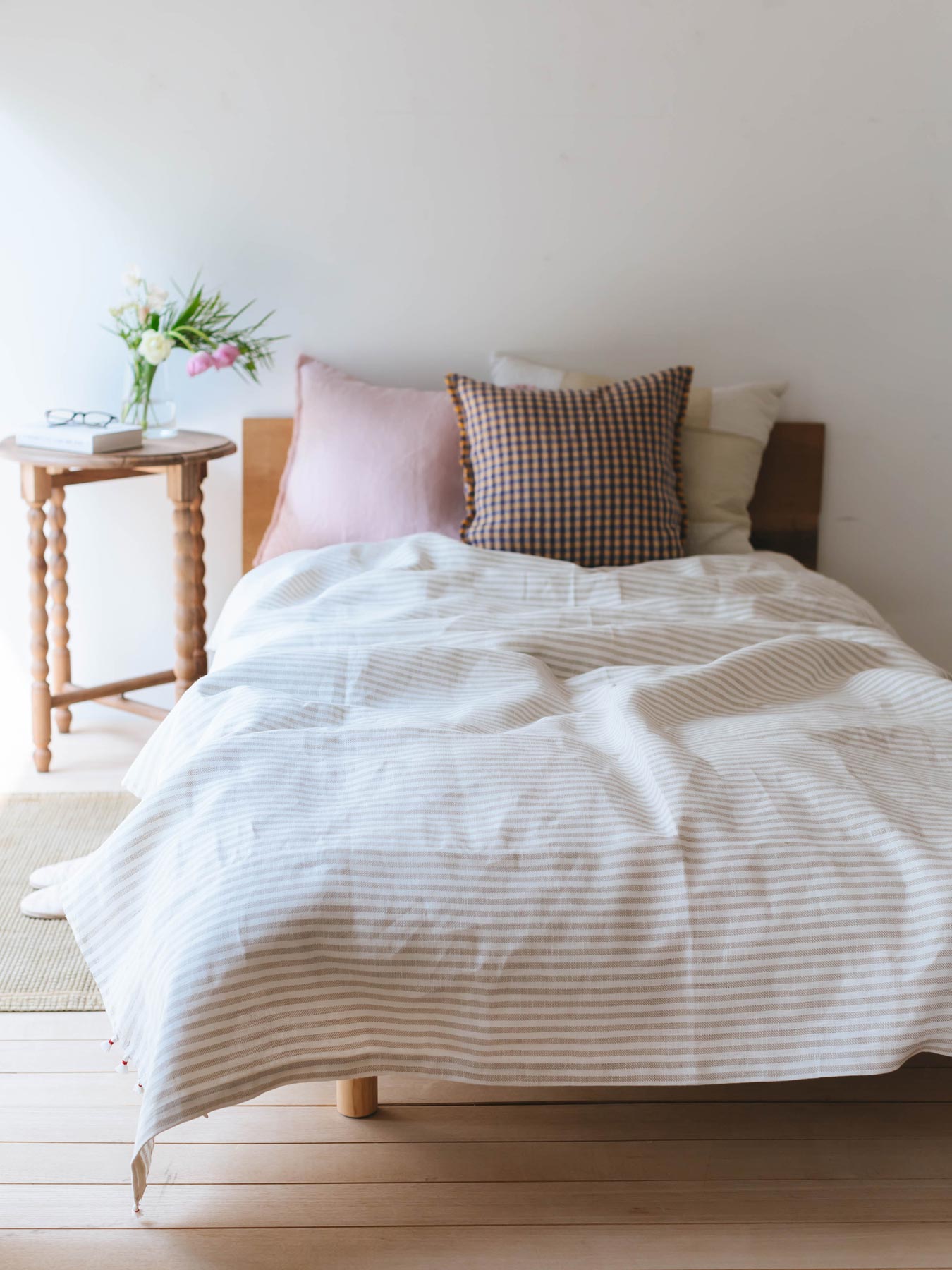 fog linen work × Orné de Feuilles リネンブランケット