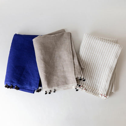 fog linen work × Orné de Feuilles リネンブランケット