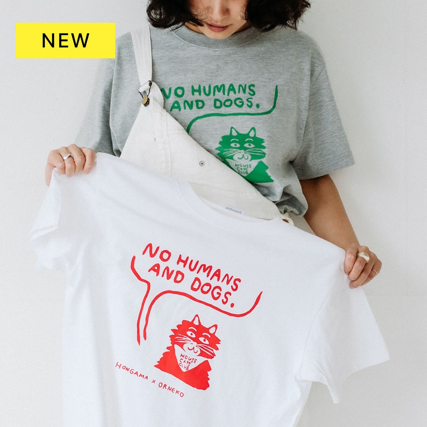 HONGAMA × Orneko Tシャツ／NO HUMANS AND DOGS