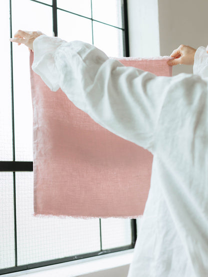 fog linen work × Orné de Feuilles 別注リネンクッションカバー（フリンジ付き）