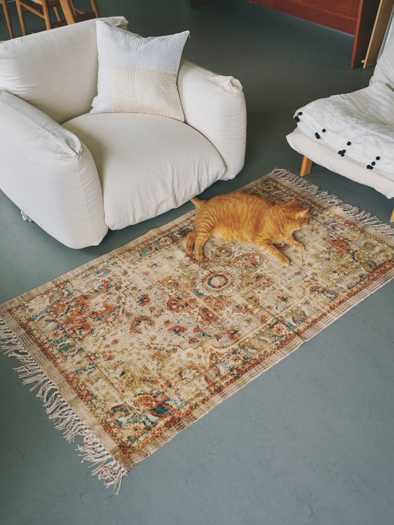【受注販売】ヴィンテージ調プリントラグ（93×147cm）