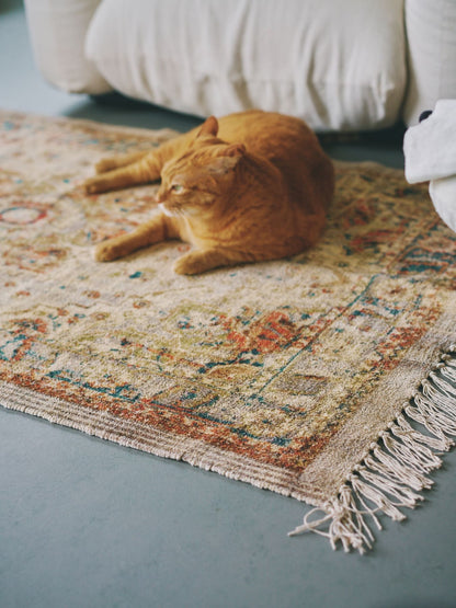 【受注販売】ヴィンテージ調プリントラグ（93×147cm）