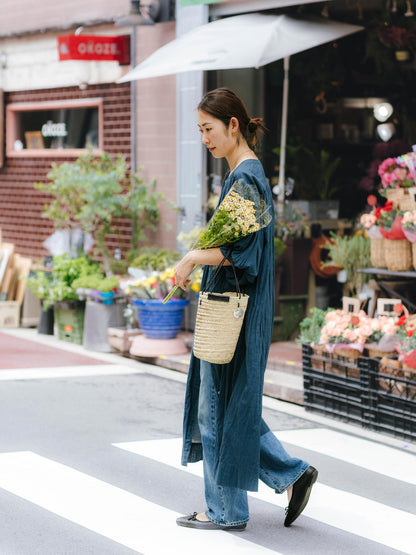 warang wayan × Orné de Feuilles カゴバッグ